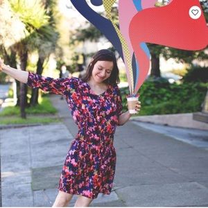 Betabrand Floral Sneaker Dress. Size Large